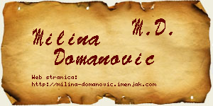Milina Domanović vizit kartica